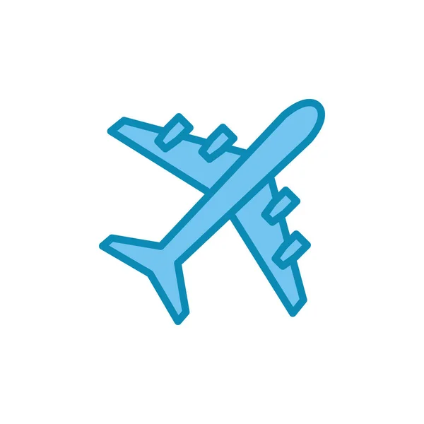 Icono Plano Aislado Sobre Fondo Blanco Icono Vector Avión Símbolo — Archivo Imágenes Vectoriales