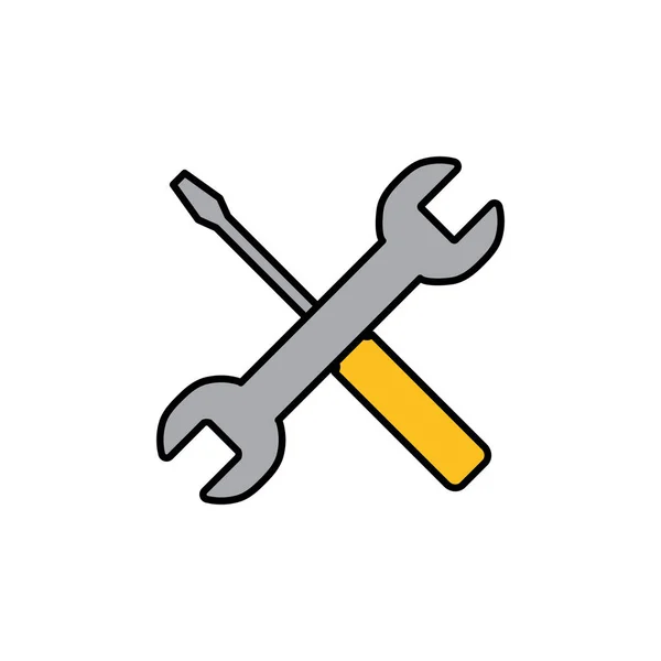 Reparatur Symbol Isoliert Auf Weißem Hintergrund Schraubenschlüssel Und Schraubenzieher Symbol — Stockvektor