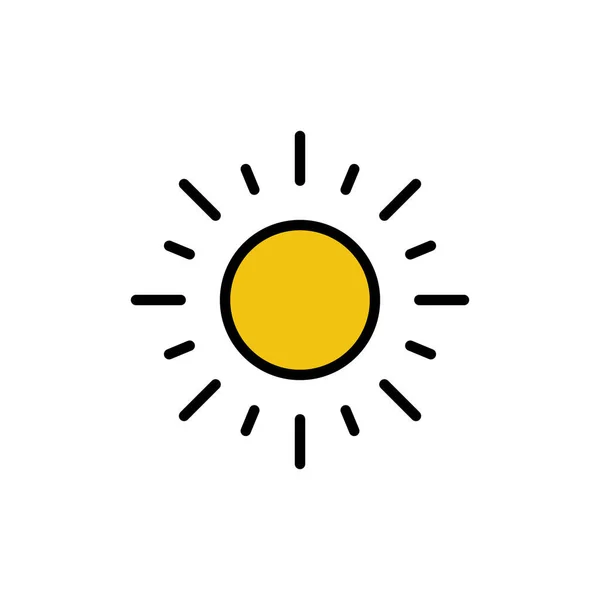 Sonnensymbol Isoliert Auf Weißem Hintergrund Sonnenvektor — Stockvektor