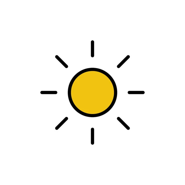 Sonnensymbol Isoliert Auf Weißem Hintergrund Sonnenvektor — Stockvektor