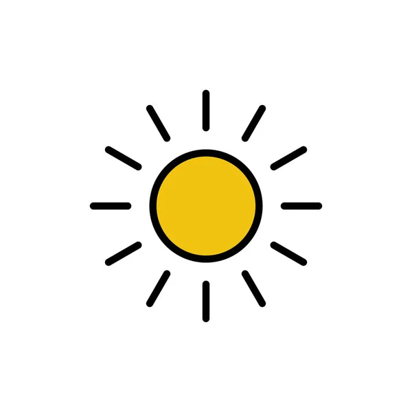 Sonnensymbol Isoliert Auf Weißem Hintergrund Sonnenvektor — Stockvektor