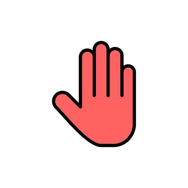 Ikona Stop Białym Tle Symbol Dłoni Ikona Ręczna Vecto — Wektor stockowy