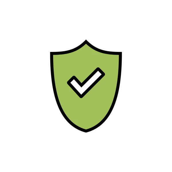 Marca Verificación Escudo Icono Del Logotipo Aislado Sobre Fondo Blanco — Archivo Imágenes Vectoriales