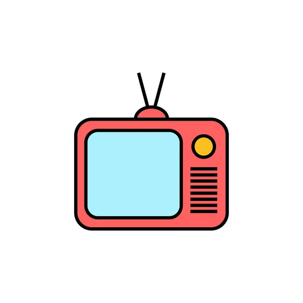 Vector Icon Isolated White Background Television Ico — ストックベクタ