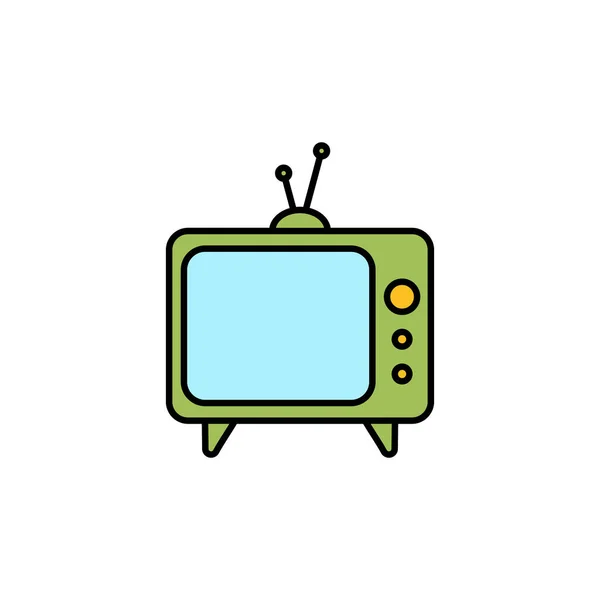 Icono Vector Aislado Sobre Fondo Blanco Televisión Ico — Vector de stock