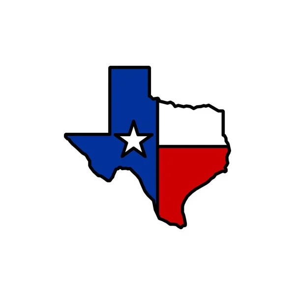 Texas Landkarte Symbol Isoliert Auf Weißem Hintergrund Symbol Für Texas — Stockvektor