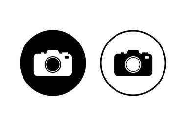 Kamera Simgeleri beyaz arkaplanda izole edildi. Kamera sembolü. Kamera vektörü ico