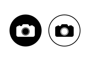 Kamera Simgeleri beyaz arkaplanda izole edildi. Kamera sembolü. Kamera vektörü ico