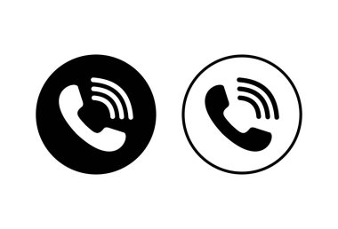 Arama simgeleri beyaz arka plana ayarlandı. Telefon simgesi vektörü. Cep telefonu. Telefon Meksika