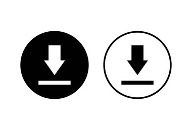 Beyaz arkaplanda simgeler indiriliyor. Vektör ico indiriliyor