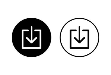 Beyaz arkaplanda simgeler indiriliyor. Vektör ico indiriliyor