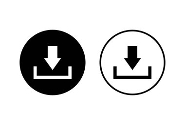 Beyaz arkaplanda simgeler indiriliyor. Vektör ico indiriliyor