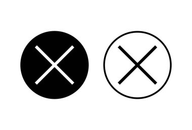 Beyaz arkaplanda simgeleri kapat. Simgeyi sil. sil, iptal et, simgeden çık