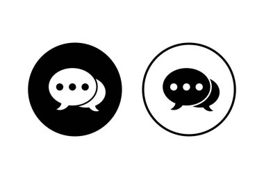 Beyaz arkaplanda sohbet simgeleri ayarlandı. Sohbet vektörü simgesi. Konuşma balonu!