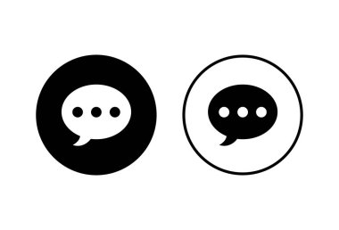 Beyaz arkaplanda sohbet simgeleri ayarlandı. Sohbet vektörü simgesi. Konuşma balonu!