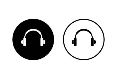 Kulaklık simgeleri beyaz arkaplanda. Kulaklık vektör simgesi. Seni ararım.