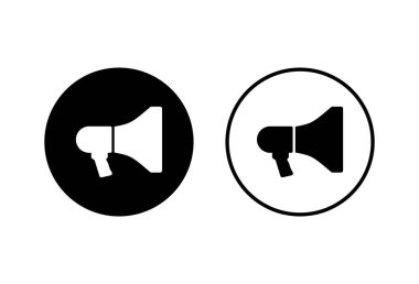 Beyaz arkaplana megafon simgeleri yerleştirildi. Hoparlör ikon vektörü. Cilt ico