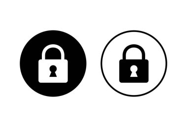 Kilit simgeleri beyaz arkaplanda ayarlandı. Şifreleme simgesi. Güvenlik sembolü. Güvenli. Privat