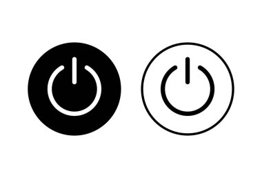 Güç simgeleri beyaz arkaplanda ayarlandı. Güç Düğmesi Simgesi. Gücü başlat