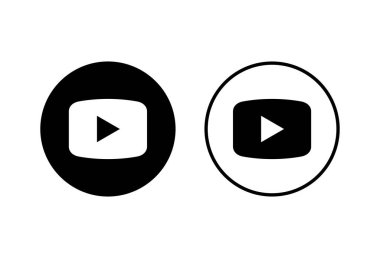 Simgeleri beyaz arkaplanda oynat. Düğme vektör simgesini oynat. Video simgesi vektosu