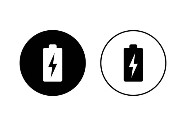 Icônes Batterie Réglées Sur Fond Blanc Batterie Vecteur Ico — Image vectorielle