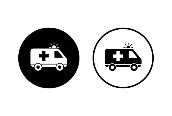 Icone Ambulanza Impostate Sfondo Bianco Icona Ambulanza Desig — Vettoriale Stock