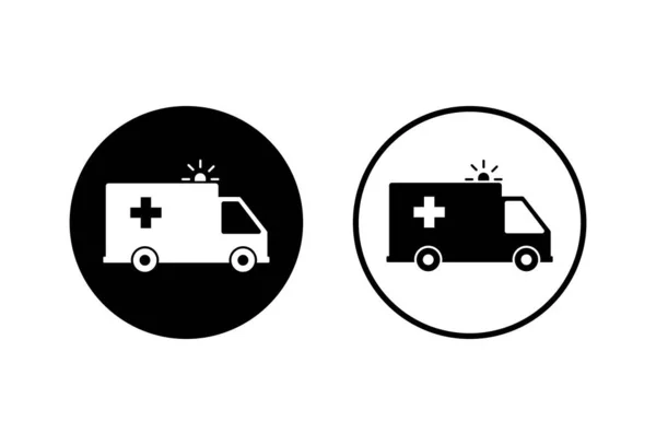 Krankenwagen Ikonen Auf Weißem Hintergrund Krankenwagen Ikone Desig — Stockvektor