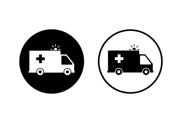 Ícones Ambulância Definidos Fundo Branco Ícone Ambulância Desig — Vetor de Stock