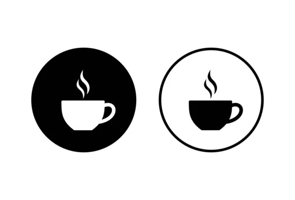Kopje Koffie Pictogrammen Ingesteld Witte Achtergrond Koffiecup Icoon Koffie Vector — Stockvector