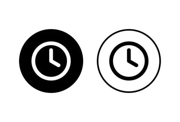 Icone Dell Orologio Impostate Sfondo Bianco Vettore Icone Del Tempo — Vettoriale Stock