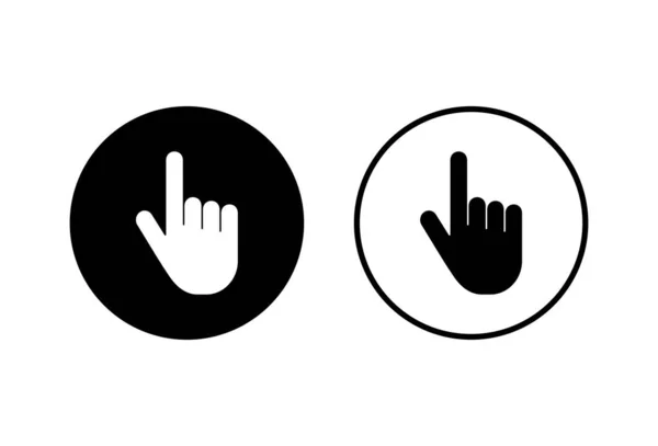 Handcursorsymbole Auf Weißem Hintergrund Klicken Sie Hand Auf Das Symbol — Stockvektor