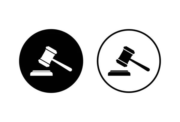Іконки Гевела Встановлені Білому Тлі Вектор Піктограми Молотка Суддя Гавель — стоковий вектор