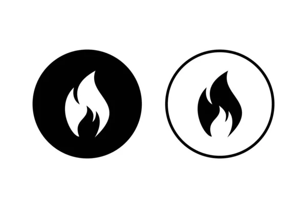 Iconos Fuego Establecidos Sobre Fondo Blanco Fuego Llama Icono Plantilla — Archivo Imágenes Vectoriales