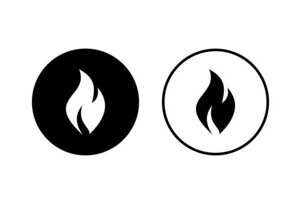 Вогняні Значки Встановлені Білому Тлі Шаблон Піктограми Вогню — стоковий вектор