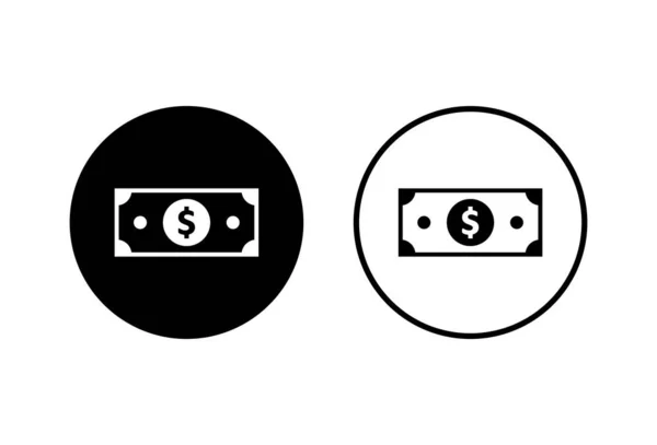 Money Icons Set White Background Money Vector Icon Dollar Ico — Stock Vector