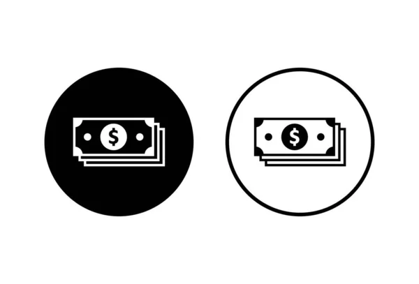 Εικονίδια Χρημάτων Λευκό Φόντο Εικονίδιο Φορέα Χρημάτων Δολάριο Ηπα — Διανυσματικό Αρχείο