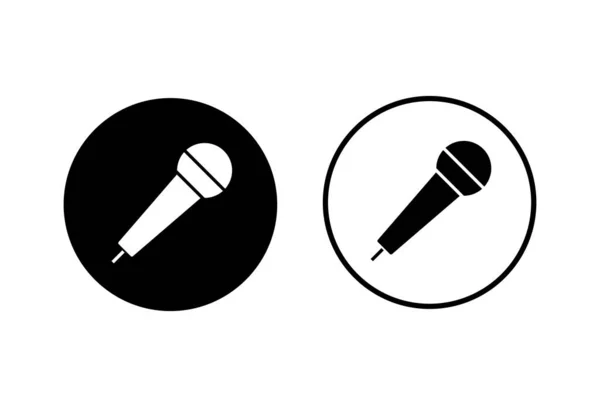 Ikony Mikrofonu Nastaveny Bílém Pozadí Mikrofon Ikona Mikrofonu Karaoke Mikroprocesor — Stockový vektor