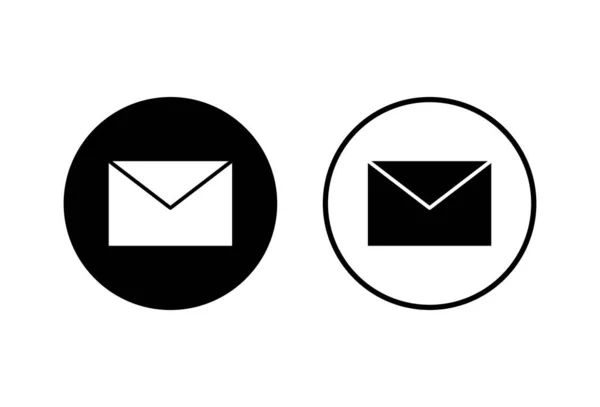 Icone Della Posta Impostate Sfondo Bianco Icona Mail Illustrazione Busta — Vettoriale Stock