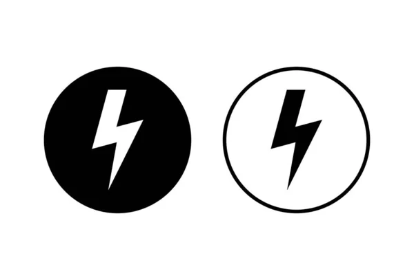 Lightning Icons Set White Background Bolt Icon Vector Energy Thunder — Stock Vector