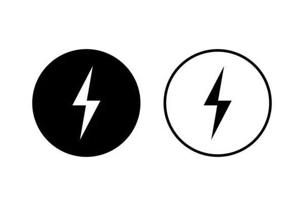 Εικονίδια Lightning Που Λευκό Φόντο Διάνυσμα Εικονιδίου Bolt Ενέργεια Και — Διανυσματικό Αρχείο