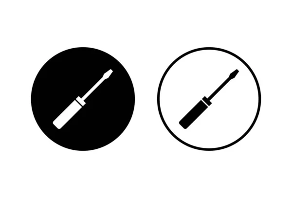 Schroevendraaier Pictogrammen Ingesteld Witte Achtergrond Schroevendraaiervector Ico — Stockvector