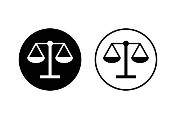 Skalen Symbole Auf Weißem Hintergrund Rechtsmaßstabsikone Skaliert Vektor Symbol Justic — Stockvektor