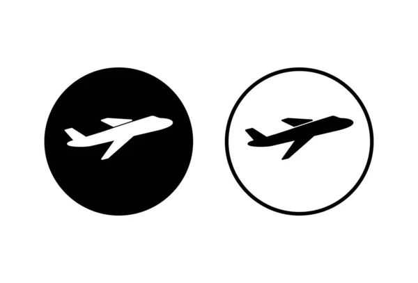 Beyaz Arka Plana Uçak Simgeleri Yerleştirildi Uçak Vektör Simgesi Uçuş — Stok Vektör