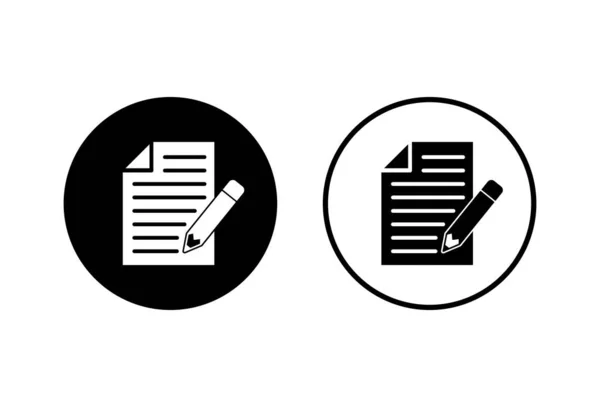 Notizsymbole Auf Weißem Hintergrund Beachten Sie Symbolvektor Zeilensymbol Bearbeiten Dokumentenschreiben — Stockvektor