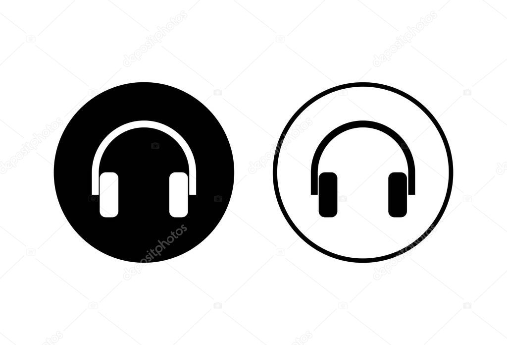 Headphone icons set on white background. Headphone vector icon. Call u