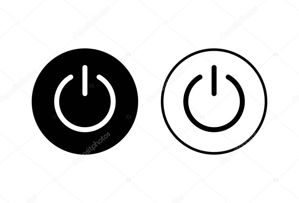 Power icons set on white background. Power Switch Icon. Start power ico