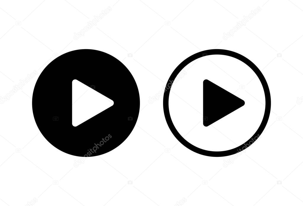 play Icons set on white background. Play button vector icon. Video icon vecto