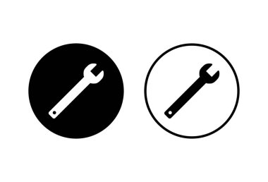 İngiliz anahtarı simgeleri beyaz arkaplanda ayarlandı. Anahtar vektör simgesi. Anahtar simgesi