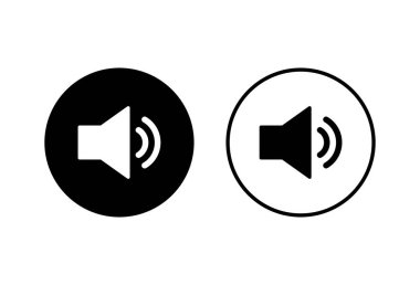 Hoparlör simgeleri beyaz arkaplana ayarlandı. Cilt simgesi. Hoparlör ikon vektörü. Ses. Soun.