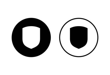 Beyaz arkaplanda kalkan vektör simgeleri ayarlandı. Koruma ikonu vektörü. Güvenlik vektörü ico